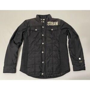 G Star Raw Jacket Mens XL Black Hawkeye Quilted Overshirt Nylon Coat